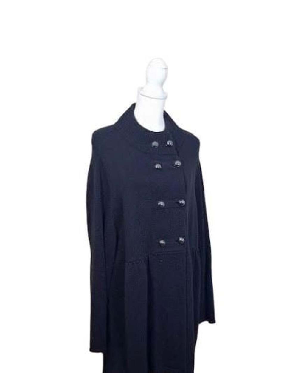 Style & Co Blk. Mock/Tunnel Neck Sweater Coat, 2X Military Style Dark Academia - Picture 5 of 11